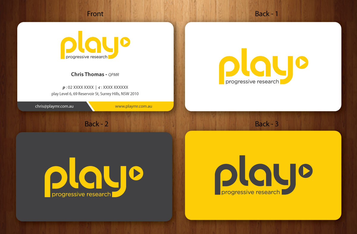 Business Card Design by Sbss for PLAY MR | Design #1914832
