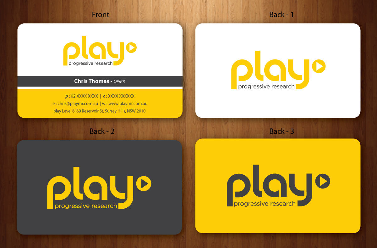 Diseño de Tarjeta de Presentación por Sbss para PLAY MR | Diseño #1914836