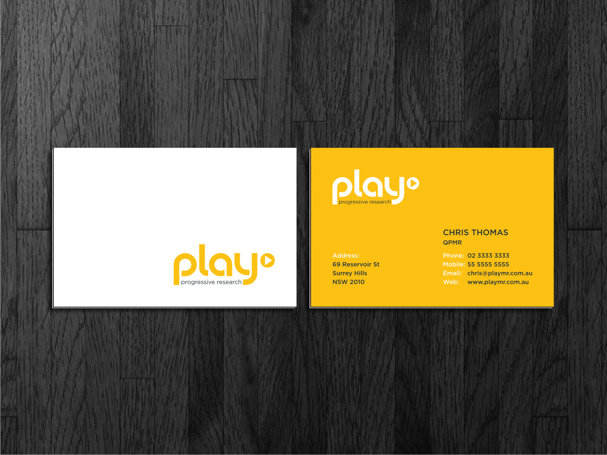 Business Card Design by Atvento Graphics for PLAY MR | Design #1894040