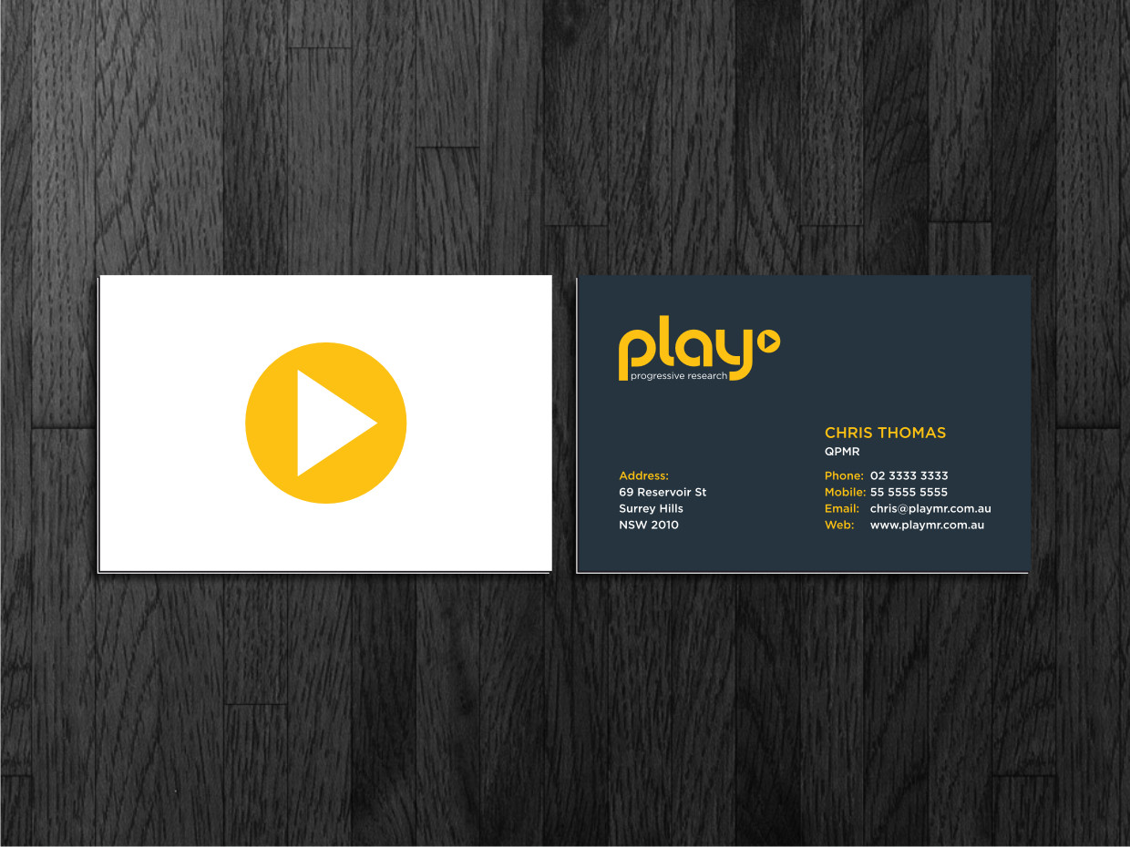 Business Card Design by Atvento Graphics for PLAY MR | Design #1894041
