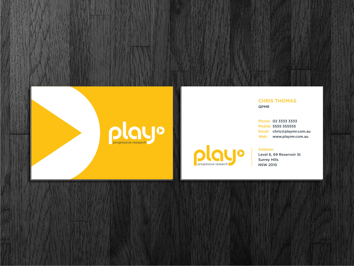 Business Card Design by Atvento Graphics for PLAY MR | Design #1913743