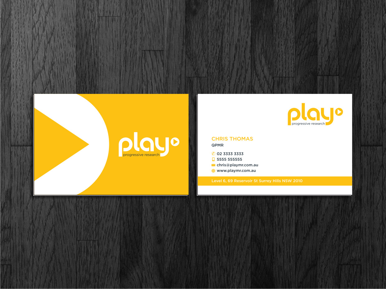 Business Card Design by Atvento Graphics for PLAY MR | Design #1914949