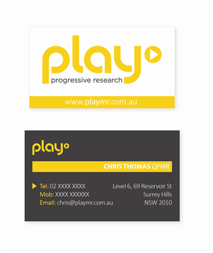 Business Card Design by Louise for PLAY MR | Design #1902767