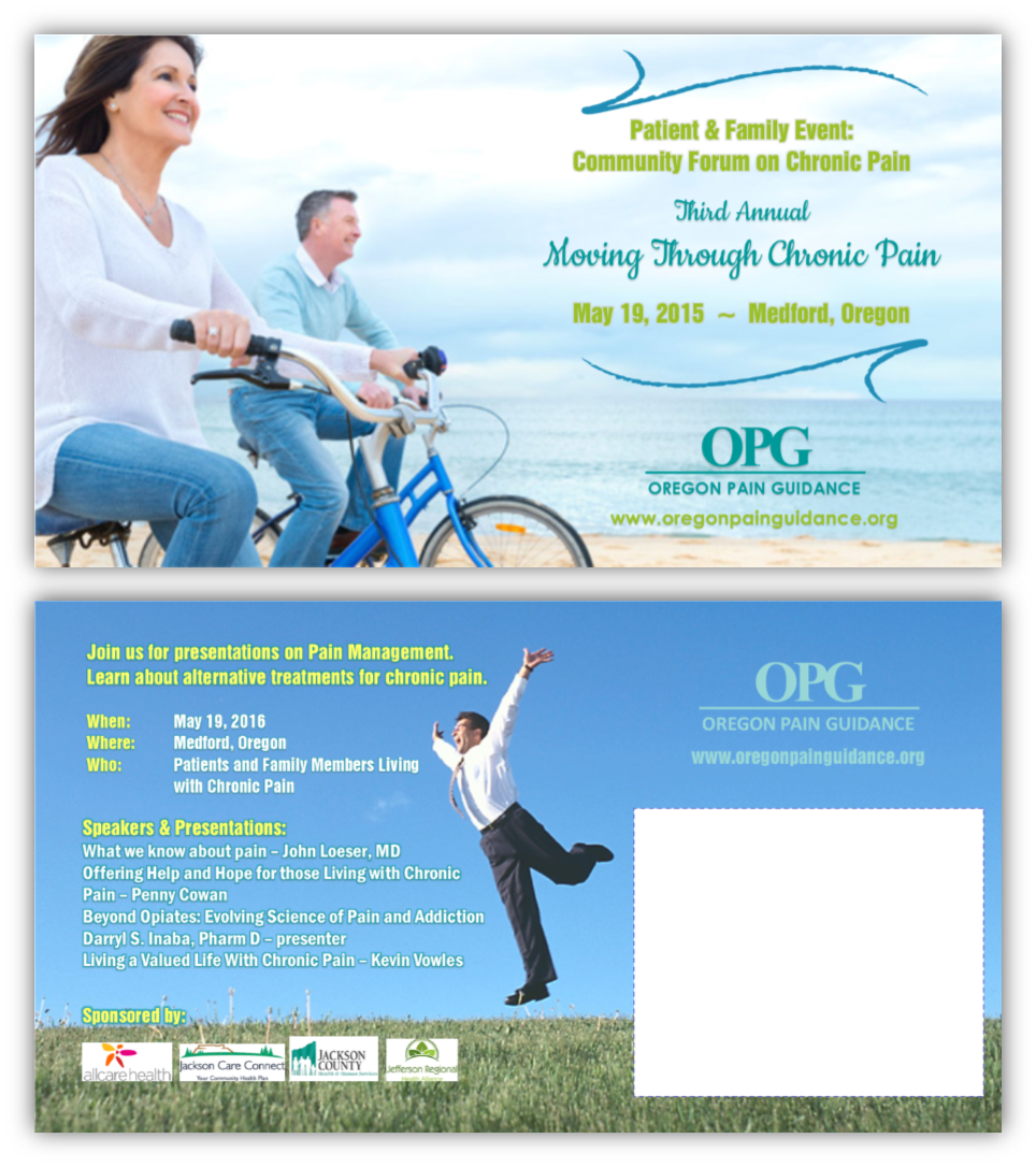 Postcard Design by citygirl17 for Oregon Pain Guidance  | Design #8496079