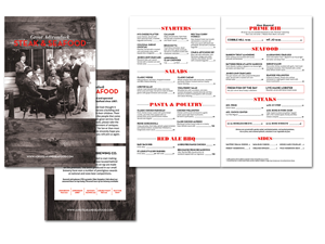 Menu Design by masher for Great Adirondack Steak & Seafood Co. | Design: #1963086
