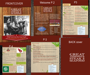 Menu Design by lkdesign for Great Adirondack Steak & Seafood Co. | Design: #1902841