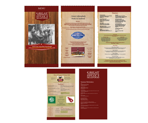 Menu Design by lkdesign for Great Adirondack Steak & Seafood Co. | Design: #1928247