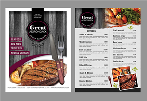 Menu Design by Brown Eyez for Great Adirondack Steak & Seafood Co. | Design: #1946962
