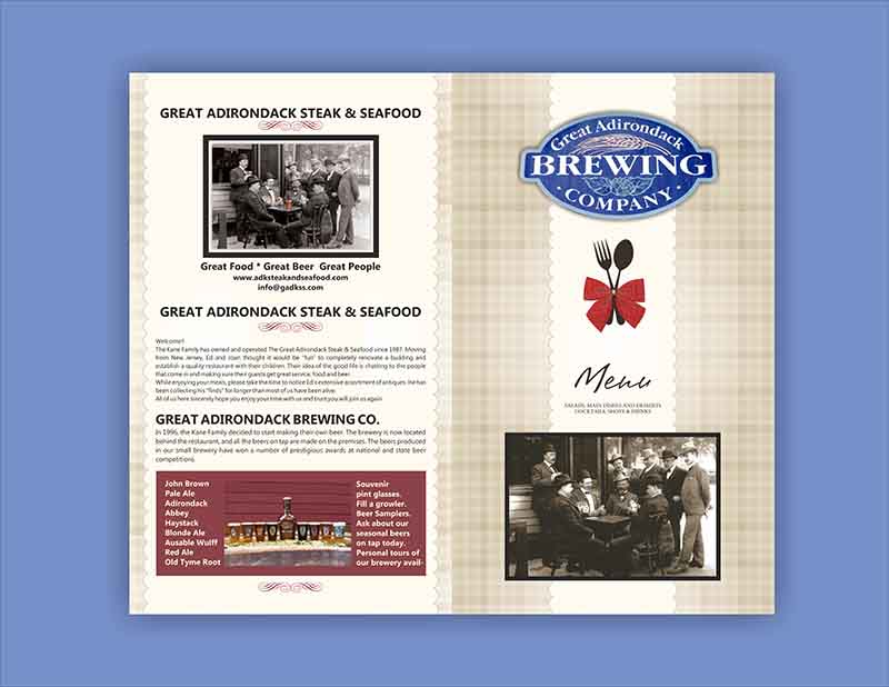 Menu Design by dkthedon for Great Adirondack Steak & Seafood Co. | Design #1948637