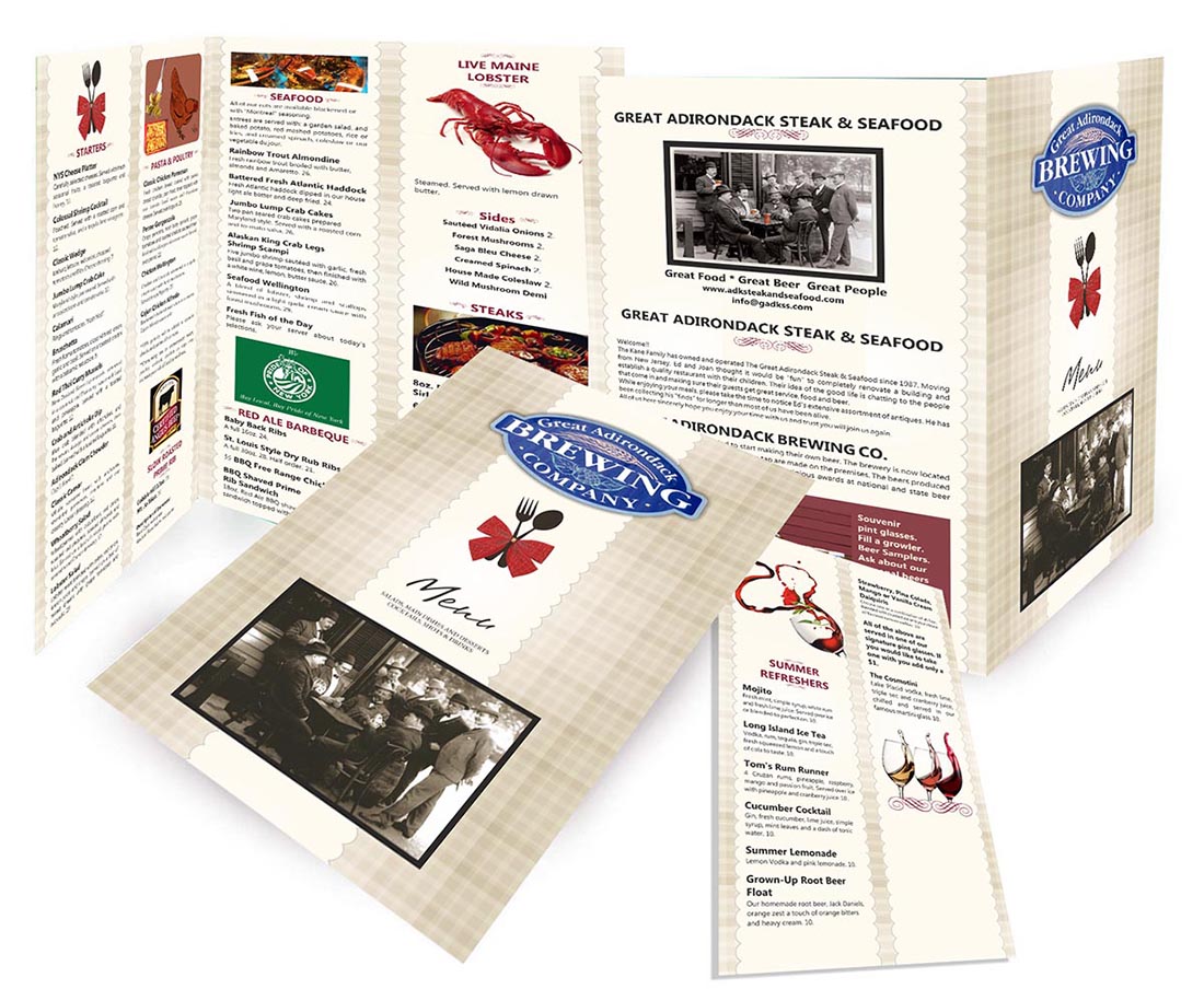 Menu Design by dkthedon for Great Adirondack Steak & Seafood Co. | Design #1948651