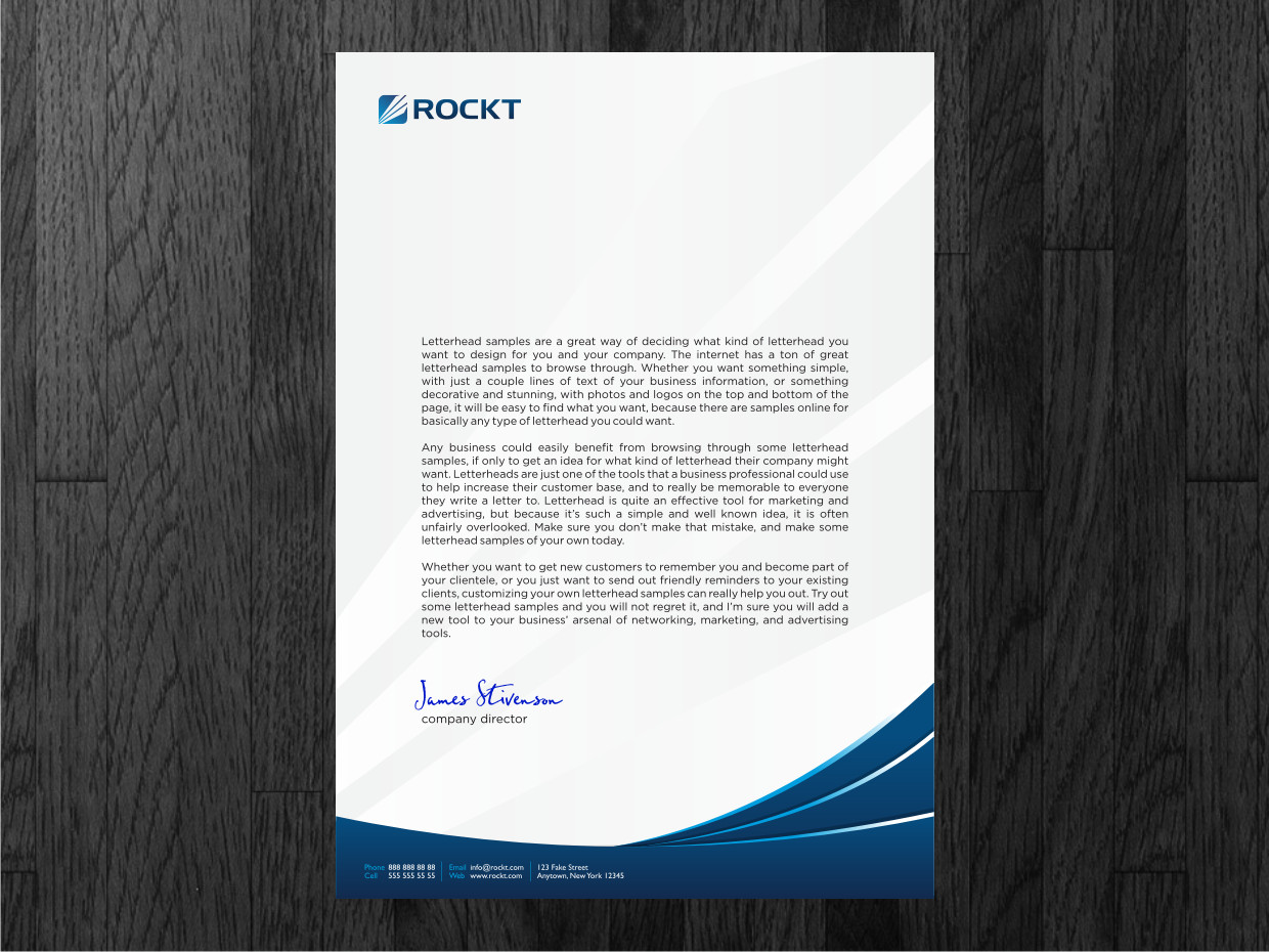 Letterhead Design by Atvento Graphics for Rockt | Design #1894667