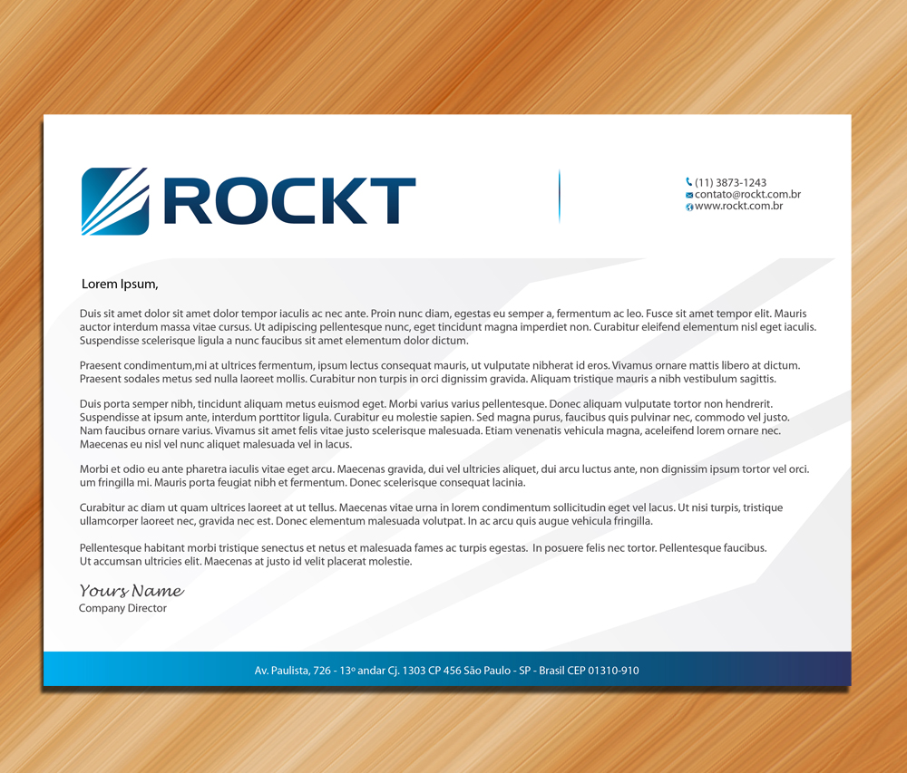 Letterhead Design by Sarmishtha Chattopadhyay_loginchange for Rockt | Design #2030173