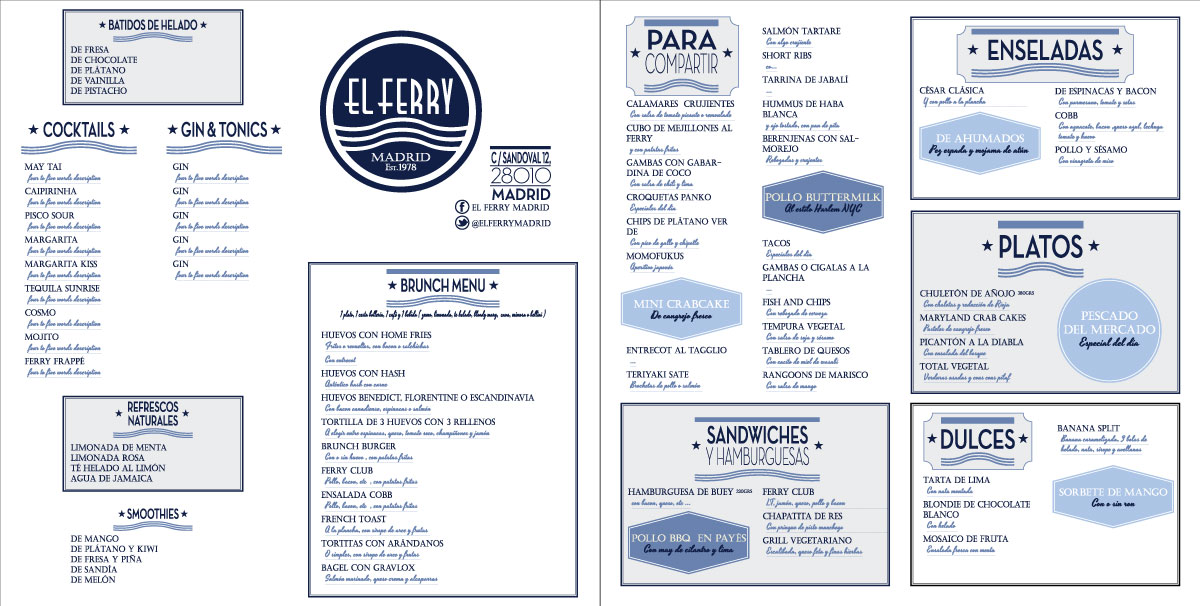 Menu Design by Oct-O-Ray Design for Socios Vintage S.L. CIF B-86683943 | Design #1946413