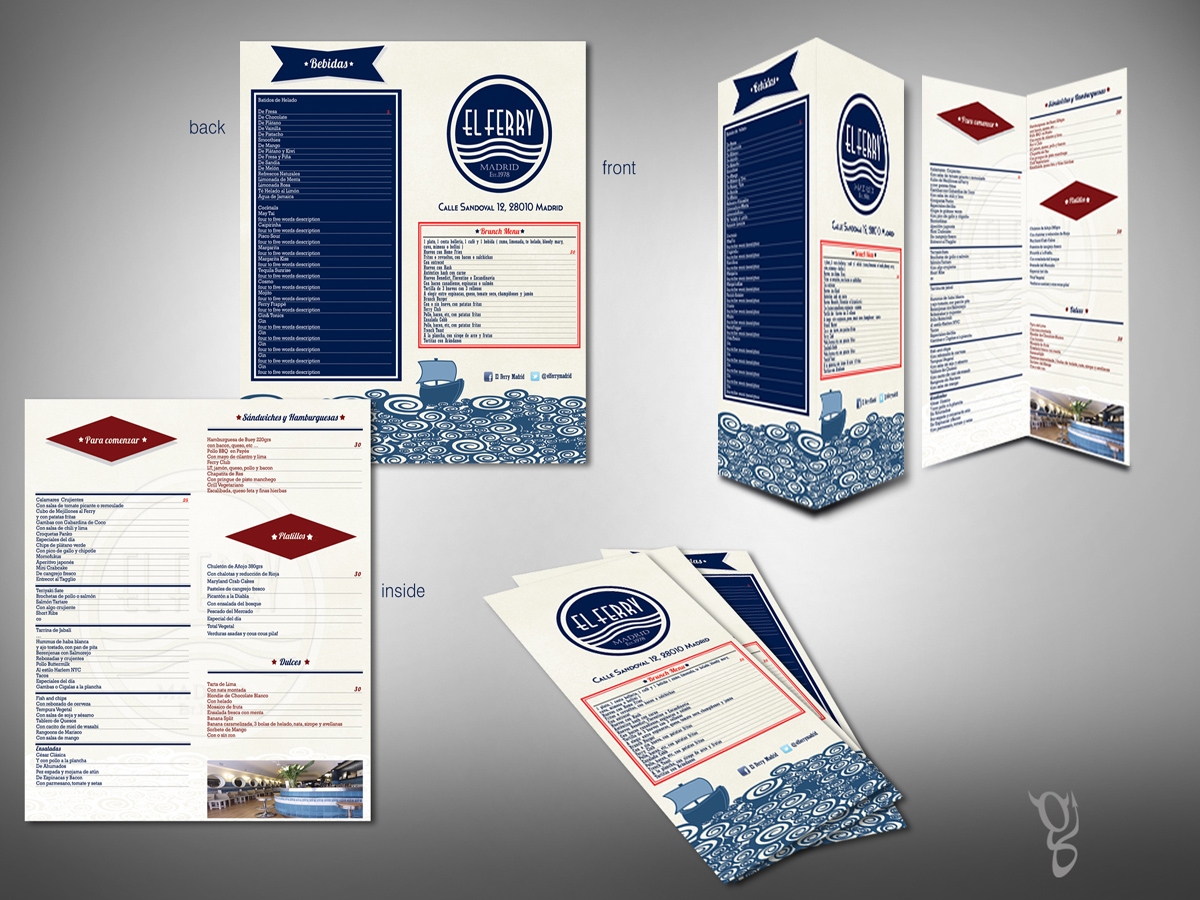 Design de Menu par gray mind pour Socios Vintage S.L. CIF B-86683943 | Design #1938007