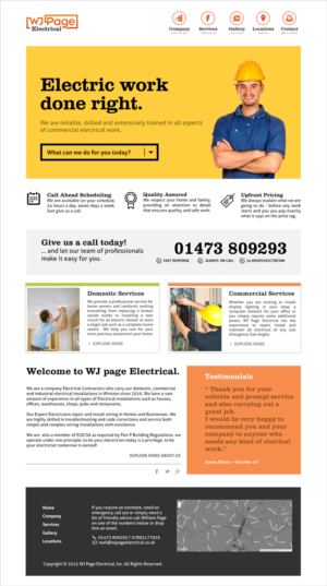 Web Design by WYSIWYG for WJ Page Eletrical | Design: #7667824