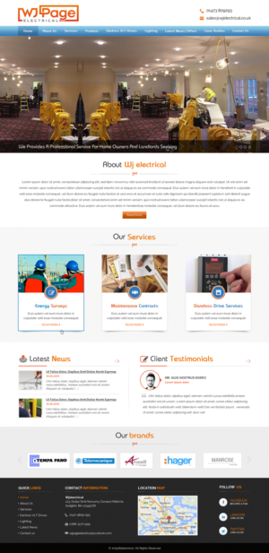 WJ Page Electrical Website Page | Web Design par Sbss
