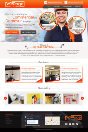 WJ Page Electrical Website Page | Web Design by Tpith