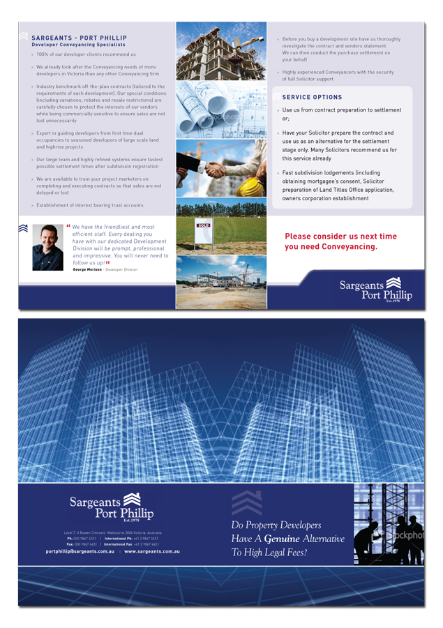 Diseño de Brochure por Tony Walker Graphics Limited para Sargeants- Port Phillip | Diseño #388028
