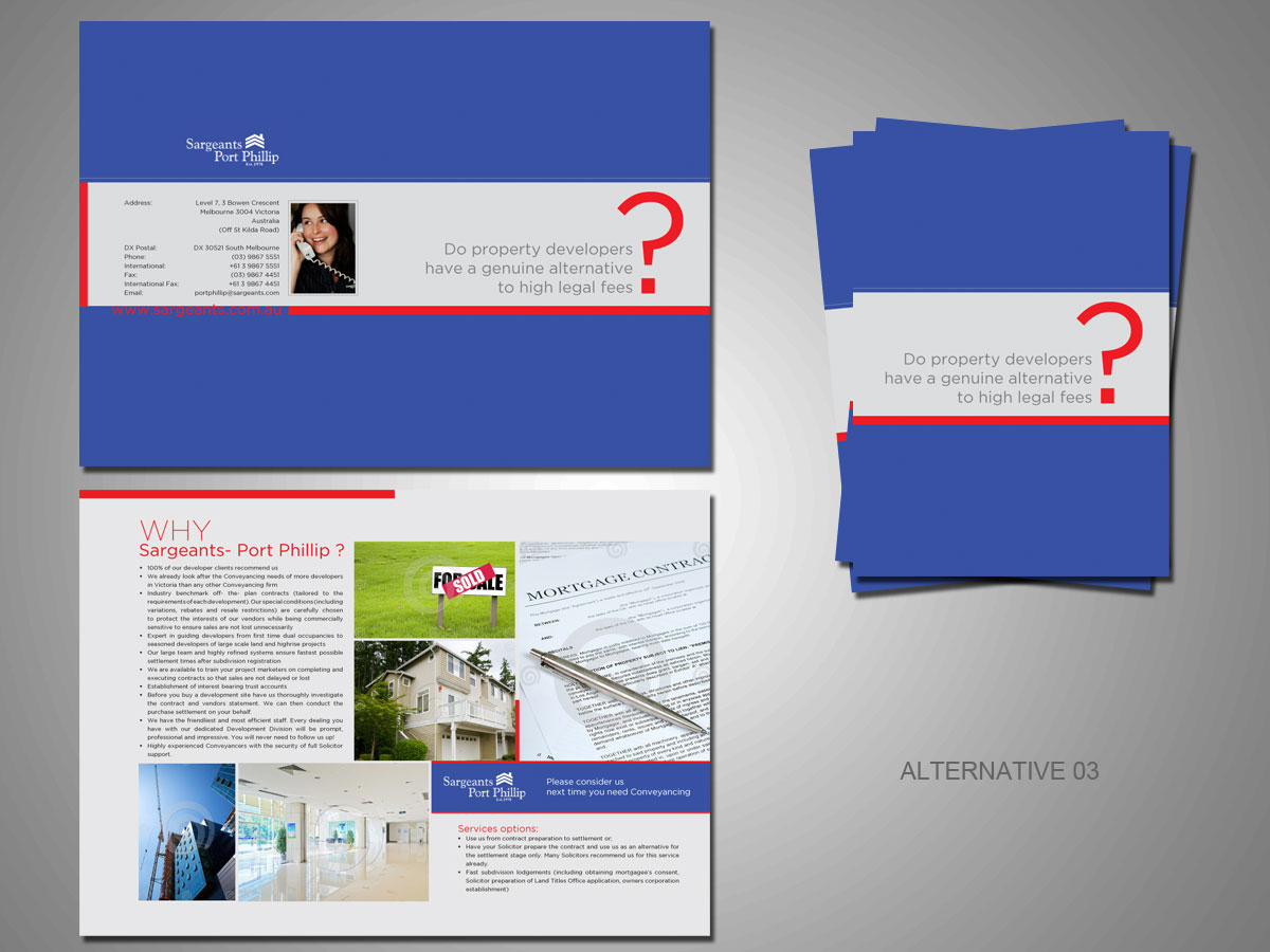 Brochure Design by 610designs.com for Sargeants- Port Phillip | Design #392585