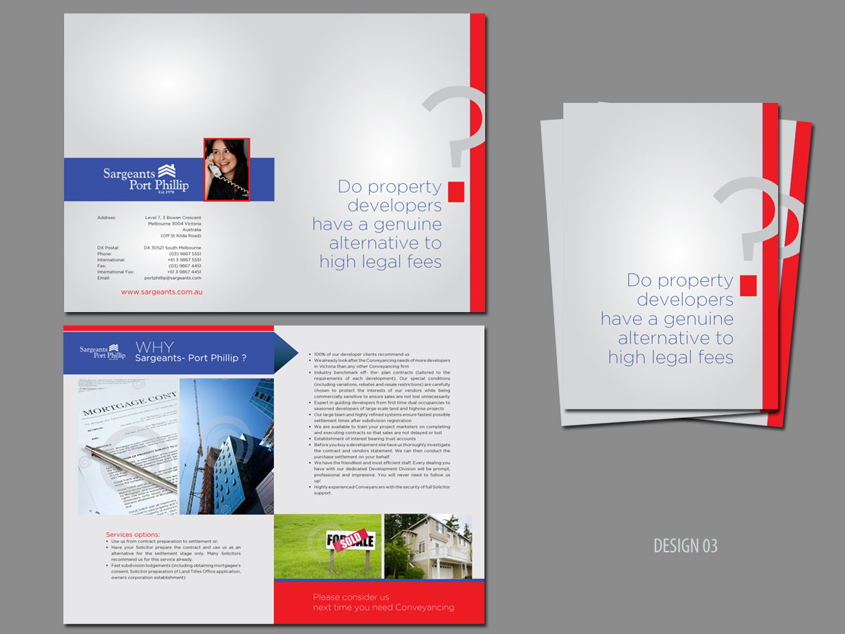 Brochure Design by 610designs.com for Sargeants- Port Phillip | Design #395377