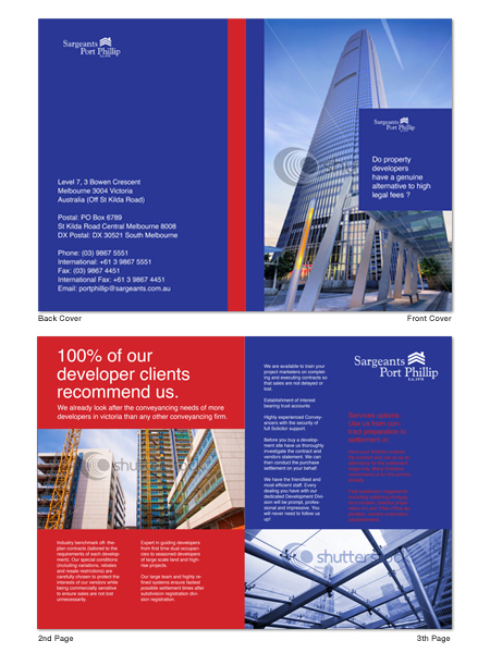 Brochure Design by NAOTOO for Sargeants- Port Phillip | Design #394502