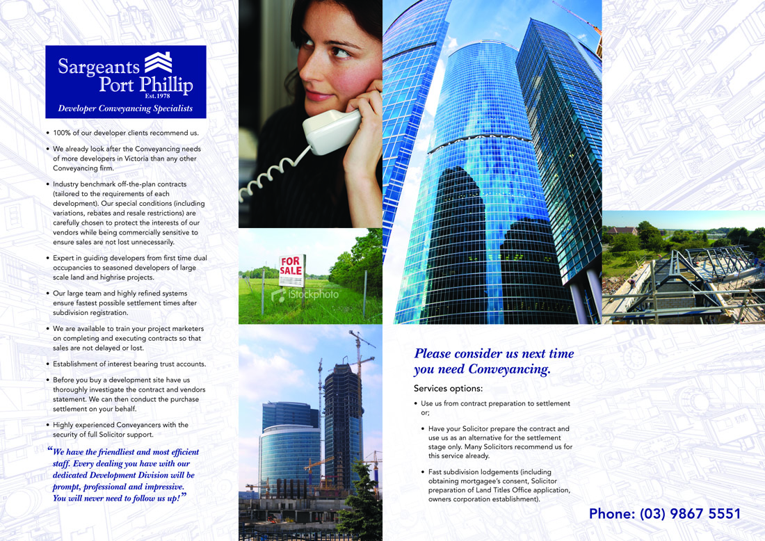 Brochure Design by peterdesign for Sargeants- Port Phillip | Design #389691