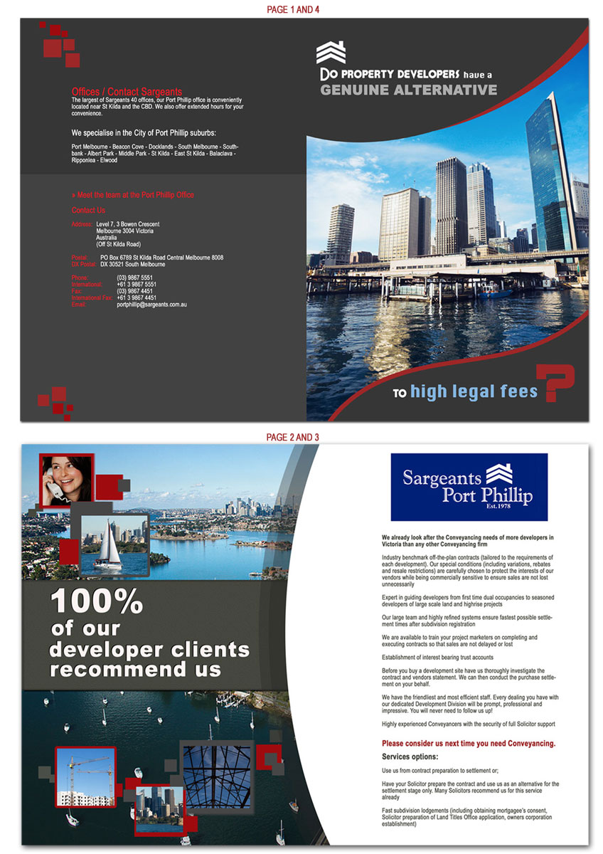 Diseño de Brochure por zberry para Sargeants- Port Phillip | Diseño #387117