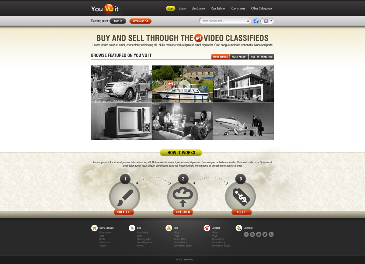 Web Design par Stevecreation pour You Vu It.com Pty Ltd | Design #1902204