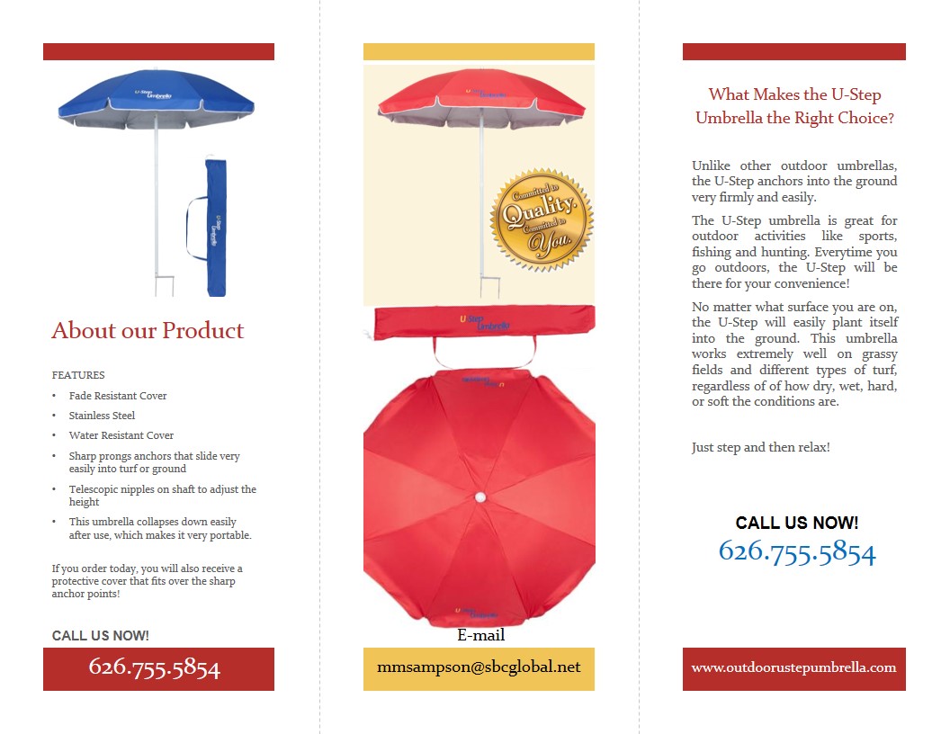 Brochure Design by Cayam Camay for Ustepumbrellas Inc | Design #2022272