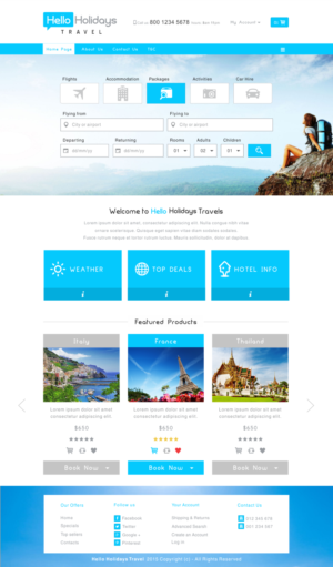 Web Design by dsign for Hello Holidays Travel | Design: #7681175