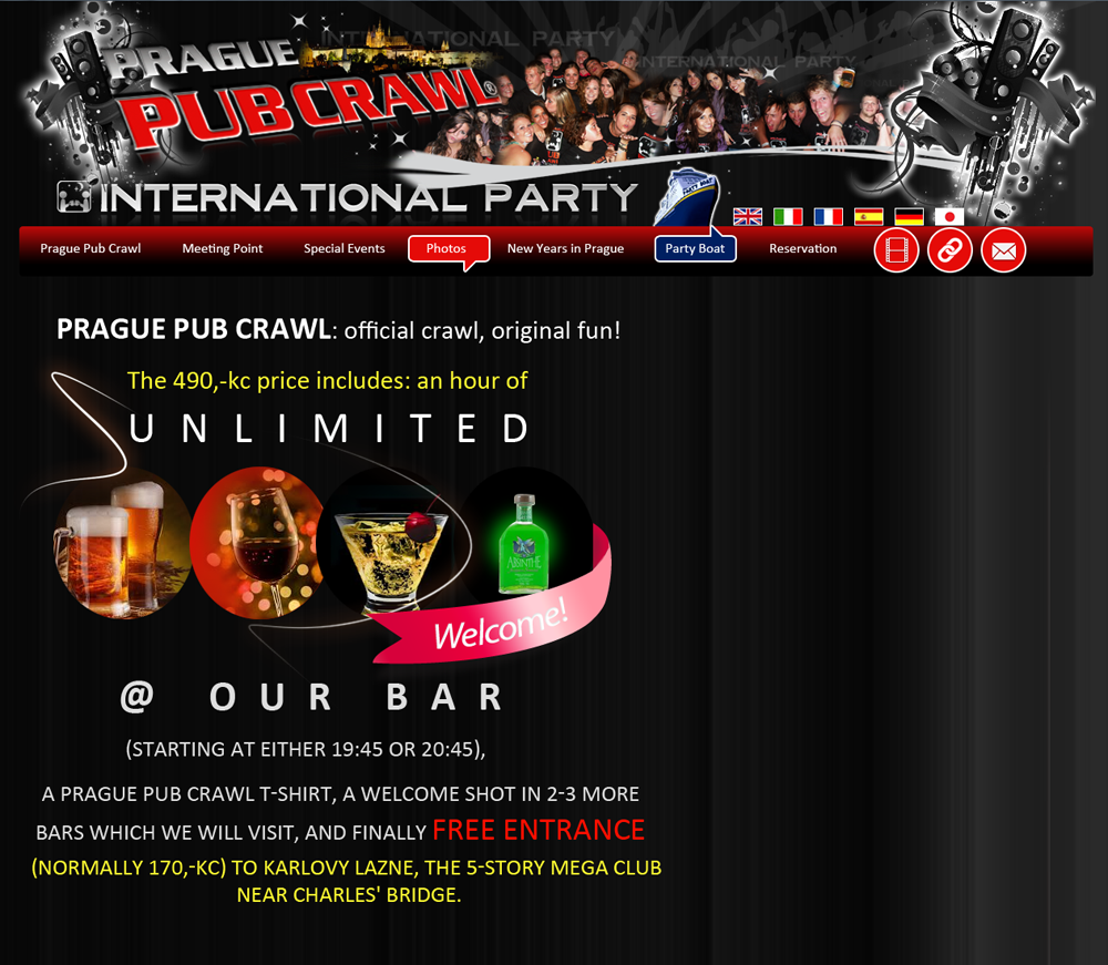 Web Design by uk for Prague Pub Crawl sro | Design #1998846