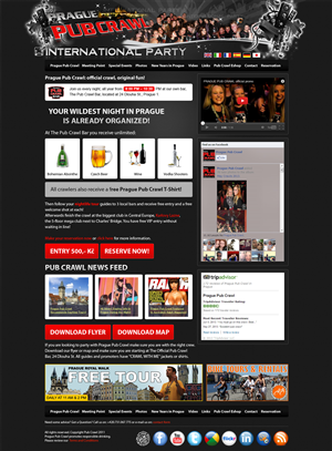 Diseño Web por Brajpal Freelance Website Designer para Prague Pub Crawl sro | Diseño: #2357541