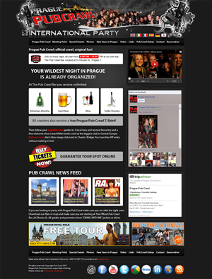 Diseño Web por Brajpal Freelance Website Designer para Prague Pub Crawl sro | Diseño: #2368840