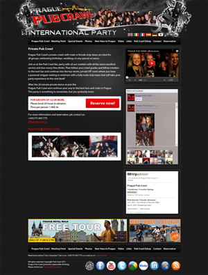 Diseño Web por Brajpal Freelance Website Designer para Prague Pub Crawl sro | Diseño: #2371419