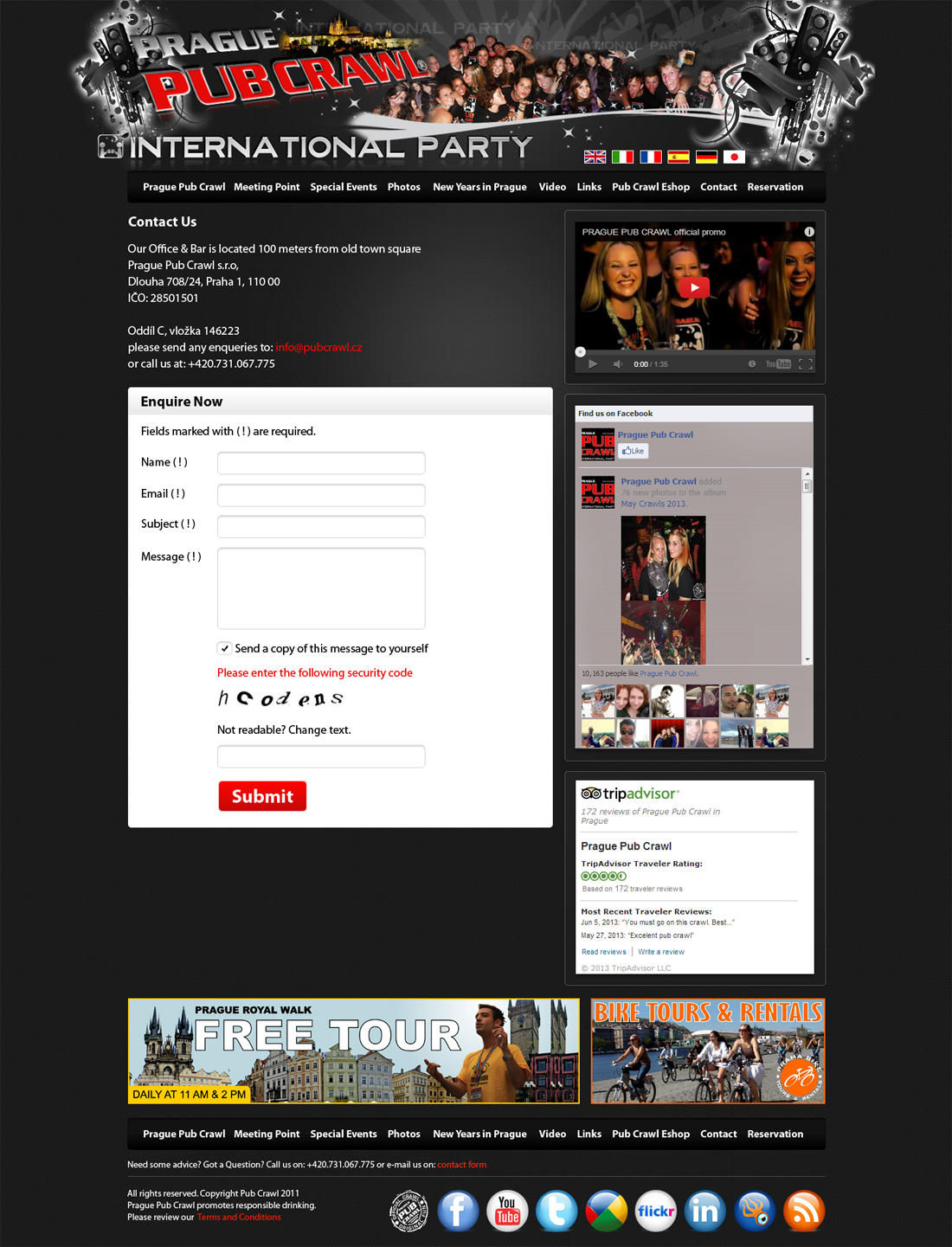 Web Design by Brajpal Freelance Website Designer for Prague Pub Crawl sro | Design #2371427
