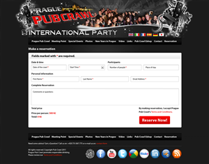 Diseño Web por Brajpal Freelance Website Designer para Prague Pub Crawl sro | Diseño: #2382001