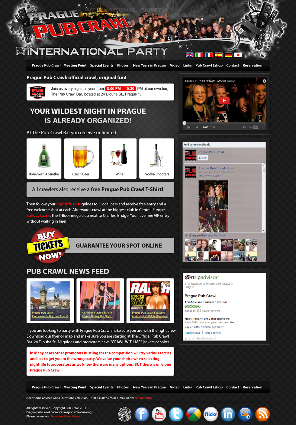 Diseño Web por Brajpal Freelance Website Designer para Prague Pub Crawl sro | Diseño: #2382059