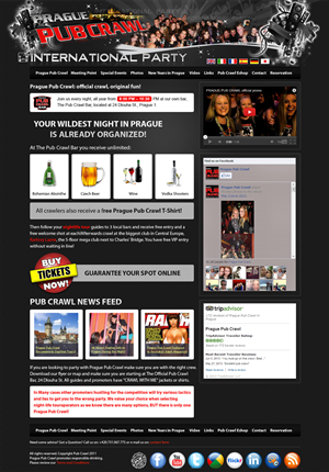 Diseño Web por Brajpal Freelance Website Designer para Prague Pub Crawl sro | Diseño #2382059