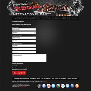 Diseño Web por Brajpal Freelance Website Designer para Prague Pub Crawl sro | Diseño: #2399025