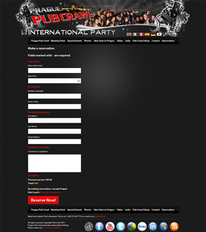 Diseño Web por Brajpal Freelance Website Designer para Prague Pub Crawl sro | Diseño: #2403563