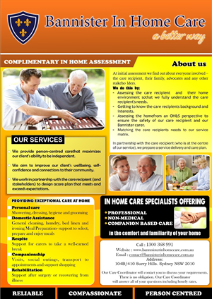 Flyer Design by ataka for Bannister In Home Care | Design: #1897723