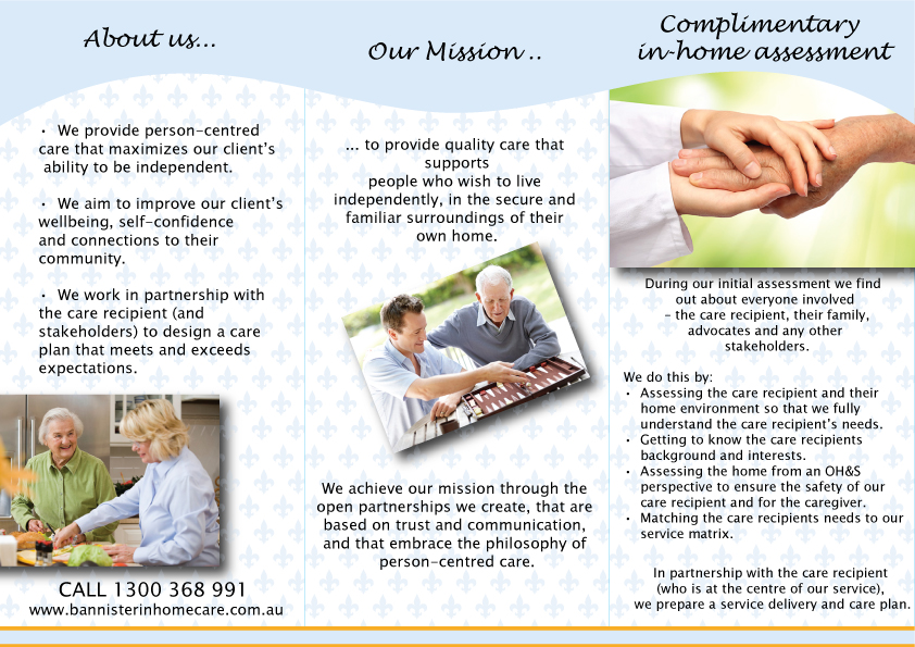 Flyer Design by TedAtkinson for Bannister In Home Care | Design #1899274