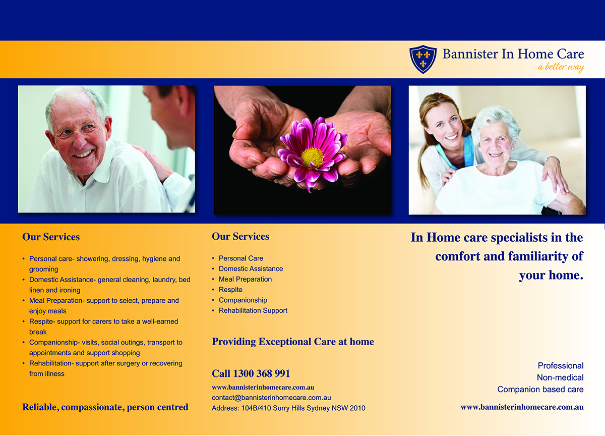 Flyer Design by Rendition Design for Bannister In Home Care | Design #1902580