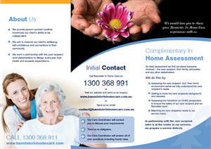 Flyer Design by rkailas for Bannister In Home Care | Design: #1917611