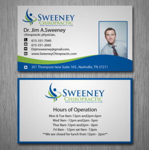 Design de Carte de Visite par Nilu pour Sweeney Chiropractic | Design : #7664940