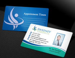 Design de Carte de Visite par Nilu pour Sweeney Chiropractic | Design : #7677674