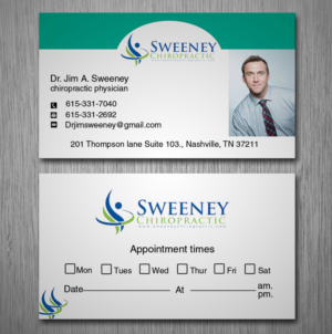 Design de Carte de Visite par Nilu pour Sweeney Chiropractic | Design : #7677712