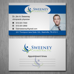 Design de Carte de Visite par Nilu pour Sweeney Chiropractic | Design : #7677714