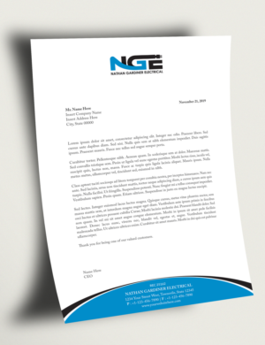 Letterhead Design by Selda for Nathan Gardiner Electrical | Design: #7660969
