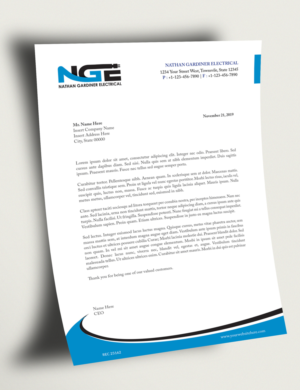 Letterhead Design by Selda for Nathan Gardiner Electrical | Design: #7660971